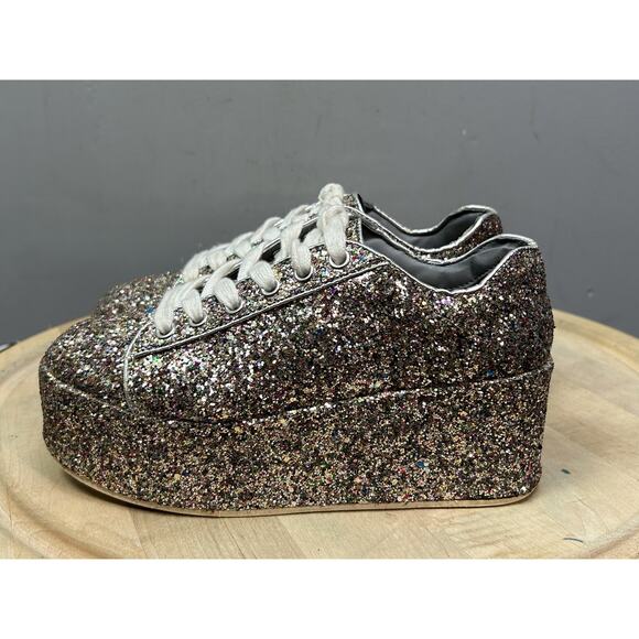 Steve Madden Shoes Womens Size 6M Multicolor Glitter Platform Karuso Chunky Sole - Picture 5 of 10
